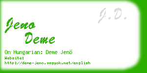jeno deme business card
