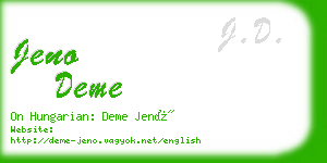 jeno deme business card